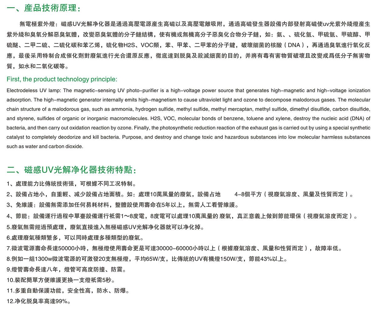 無極磁感UV光解淨化器